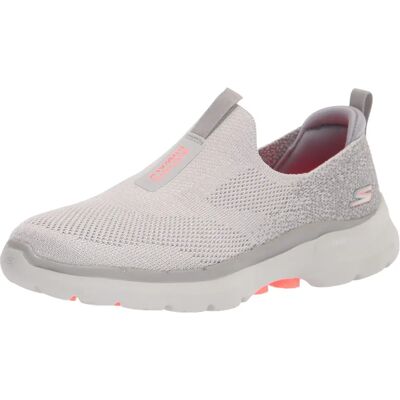 Skechers Go Walk 6 Grijze Slip-On Sneakers - Sneakers Skechers Go Walk 6 Grijze Slip-On Sneakers - Sneakers