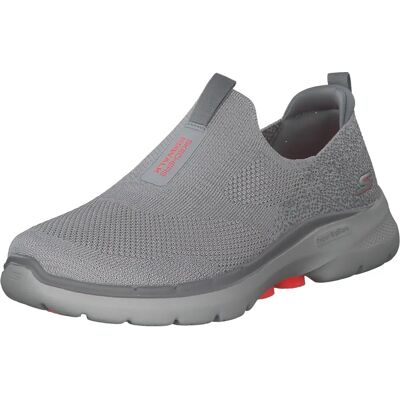 Skechers Go Walk 6 - Grijze Textiel/Coral Afwerking - Sneakers Skechers Go Walk 6 - Grijze Textiel/Coral Afwerking - Sneakers