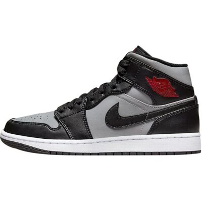 Nike Jordan 1 Mid Shadow Red - Læder, Wings-logo, Størrelse 11 Nike Jordan 1 Mid Shadow Red - Læder, Wings-logo, Størrelse 11