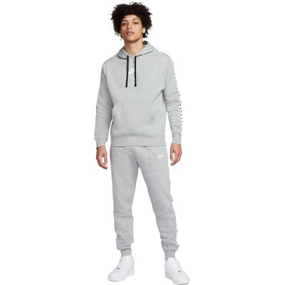 Nike Sportswear Sport Essential Miesten fleece-huppari - Harmaa/Valkoinen Nike Sportswear Sport Essential Miesten fleece-huppari - Harmaa/Valkoinen
