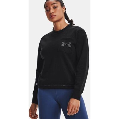 Bluza z siatki fleece Rival Under Armour - Cały rok Dla kobiet Czarna Bluza z siatki fleece Rival Under Armour - Cały rok Dla kobiet Czarna