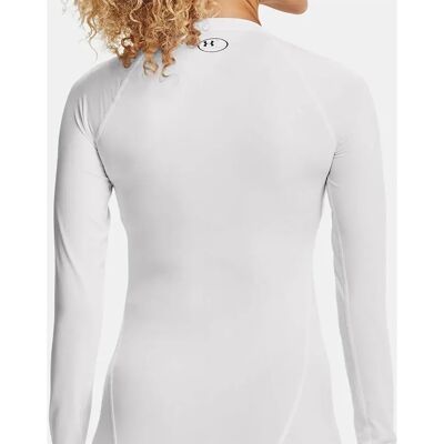 Under Armour HeatGear Maillot de compression à manches longues pour femmes - Blanc / Noir - maillot de compression - Publicité Under Armour HeatGear Maillot de compression à manches longues pour femmes - Blanc / Noir - maillot de compression - Publicité