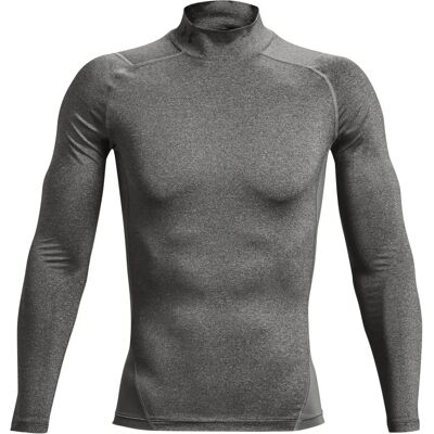 Under Armour Baselayer HeatGear a manica lunga con collo alto - Grigio - Uomo Under Armour Baselayer HeatGear a manica lunga con collo alto - Grigio - Uomo