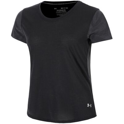 Under Armour Damen Jacquard T-Shirt - Schwarz - Größe 8 UK Under Armour Damen Jacquard T-Shirt - Schwarz - Größe 8 UK