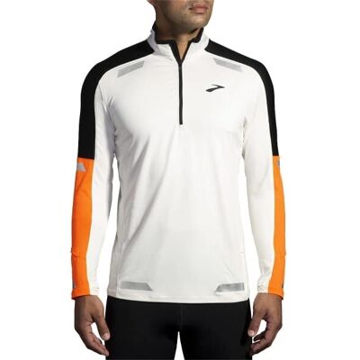 Brooks Herren Weiß Laufshirt Run Visible 1/2 Zip 2.0 - Sportbekleidung Brooks Herren Weiß Laufshirt Run Visible 1/2 Zip 2.0 - Sportbekleidung