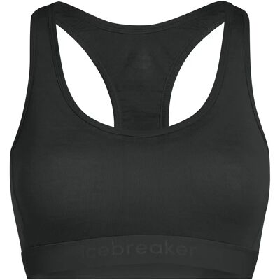 Icebreaker Unterstützender Merino Racerback Sport-BH XS - Schwarz Icebreaker Unterstützender Merino Racerback Sport-BH XS - Schwarz