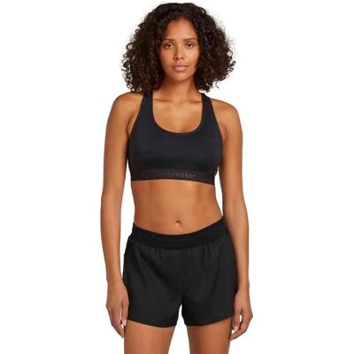 Icebreaker Merino Racerback Sport-BH - Schwarz Icebreaker Merino Racerback Sport-BH - Schwarz