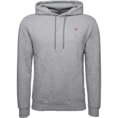 Napapijri Balis Organic Cotton Hoodie - Men's Casual Sweatshirt - Grey Napapijri Balis Organic Cotton Hoodie - Men's Casual Sweatshirt - Grey