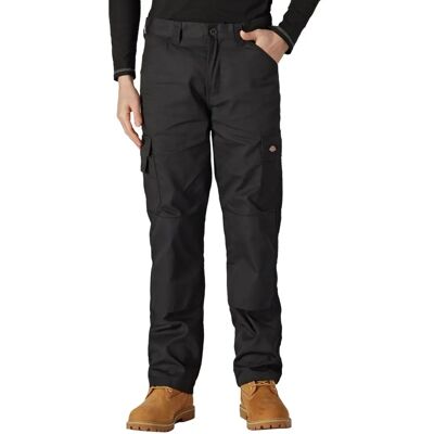 Dickies Black Workwear Trousers - Model ED24/7, Knee Pads, Size 40L/34 Dickies Black Workwear Trousers - Model ED24/7, Knee Pads, Size 40L/34