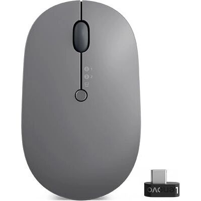 Lenovo Go Multi-Device Maus - Grau/Schwarz - 2400 DPI - Drahtlos - Ambidextrous - Kompakt - USB-C Lenovo Go Multi-Device Maus - Grau/Schwarz - 2400 DPI - Drahtlos - Ambidextrous - Kompakt - USB-C
