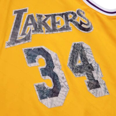 Mitchell & Ness 75e Verjaardags Swingman Jersey Shaquille O'Neal LA Licht Goud - Heren Mitchell & Ness 75e Verjaardags Swingman Jersey Shaquille O'Neal LA Licht Goud - Heren