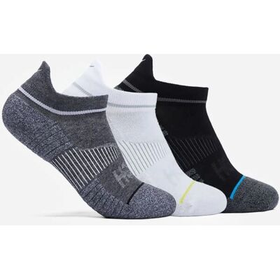 HOKA White/Black/Grey No-Show Socks - 3 Pack - Socks HOKA White/Black/Grey No-Show Socks - 3 Pack - Socks