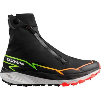 Salomon Winter Cross Spike Svart/Flammende Korall/Sikker Gul - Trail Løpesko Salomon Winter Cross Spike Svart/Flammende Korall/Sikker Gul - Trail Løpesko