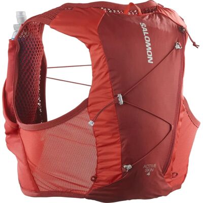Gilet idratante Salomon Active Skin 4 - Rosso Dahlia - Gilet da corsa Gilet idratante Salomon Active Skin 4 - Rosso Dahlia - Gilet da corsa
