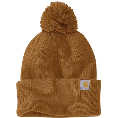 Carhartt Strick-Pom-Pom-Mütze mit Umschlag (106003) - carhartt braun Carhartt Strick-Pom-Pom-Mütze mit Umschlag (106003) - carhartt braun