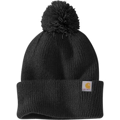 Carhartt Strick-Pom-Pom-Mütze mit Umschlag (106003) - schwarz Carhartt Strick-Pom-Pom-Mütze mit Umschlag (106003) - schwarz