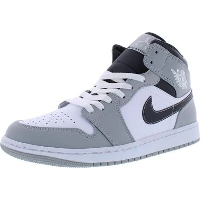 Nike Jordan 1 Mid Light Smoke Grey Anthracite - UK 8.5 - EU 43 - Herren Sneakers Nike Jordan 1 Mid Light Smoke Grey Anthracite - UK 8.5 - EU 43 - Herren Sneakers