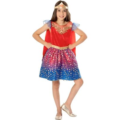 Lacey Wigs Costumes Wonder Woman Bambini - Rosso Blu Oro - 5-6 Anni Lacey Wigs Costumes Wonder Woman Bambini - Rosso Blu Oro - 5-6 Anni