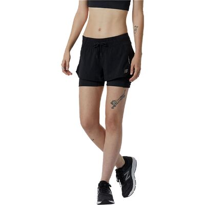New Balance Damen Impact Run 2-in-1 Shorts - XS - Schwarz - Laufshorts New Balance Damen Impact Run 2-in-1 Shorts - XS - Schwarz - Laufshorts