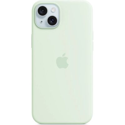 Coque en Silicone MagSafe d'Apple pour iPhone 15 Plus - Menthe Douce Coque en Silicone MagSafe d'Apple pour iPhone 15 Plus - Menthe Douce
