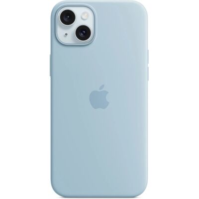 Coque en silicone Apple avec MagSafe (iPhone 15 Plus) - Bleu clair Coque en silicone Apple avec MagSafe (iPhone 15 Plus) - Bleu clair
