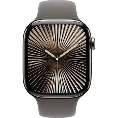 Apple Watch Series 10 - 4G 46mm Titan Naturlig Sportband Sten Grå S/M Apple Watch Series 10 - 4G 46mm Titan Naturlig Sportband Sten Grå S/M