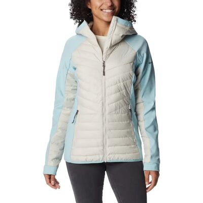 Columbia Damernas Powder Lite Hybrid Huvjacka - mörk sten/aqua haze Columbia Damernas Powder Lite Hybrid Huvjacka - mörk sten/aqua haze