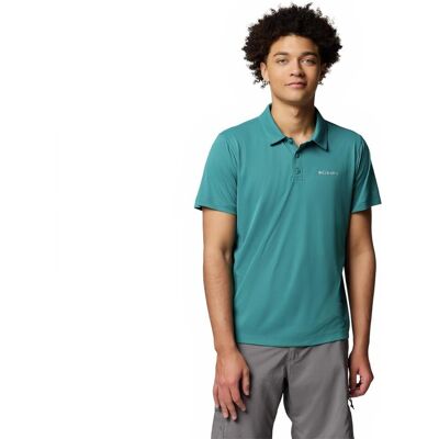 Columbia Zero Rules Light Polo - Błękit rzeki / Zielony - Mężczyzna Columbia Zero Rules Light Polo - Błękit rzeki / Zielony - Mężczyzna