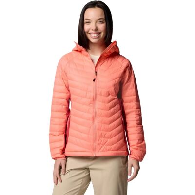 Columbia Powder Pass II Hybrid Hooded Puffer Jacket - Women - Alpenglow Daredevil XL Columbia Powder Pass II Hybrid Hooded Puffer Jacket - Women - Alpenglow Daredevil XL