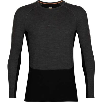 Icebreaker Mężczyzna ZoneKnit 200 LS Crewe - Merino podstawowa warstwa do wysokiej aktywności - Czarny Icebreaker Mężczyzna ZoneKnit 200 LS Crewe - Merino podstawowa warstwa do wysokiej aktywności - Czarny
