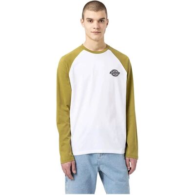 T-shirt in cotone verde e bianco con raglán Dickies T-shirt in cotone verde e bianco con raglán Dickies