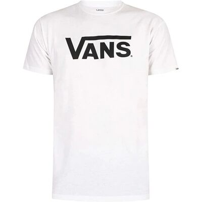 Camiseta de algodón clásica de Vans - Blanco/Negro - Cuello redondo Camiseta de algodón clásica de Vans - Blanco/Negro - Cuello redondo