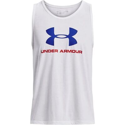 Under Armour Herr Sportstyle Logo Wicking Fitness Tank Top - Vit Royal Röd XXL - Bröst 50-52" Under Armour Herr Sportstyle Logo Wicking Fitness Tank Top - Vit Royal Röd XXL - Bröst 50-52"