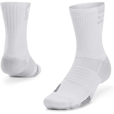 Chaussettes Under Armour ArmourDry Playmaker Mid-Crew - Blanc / Halo Gris XL - Publicité Chaussettes Under Armour ArmourDry Playmaker Mid-Crew - Blanc / Halo Gris XL - Publicité