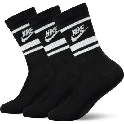 Nike Dri-FIT Crew Strumpor - Svart/Vit - L Nike Dri-FIT Crew Strumpor - Svart/Vit - L