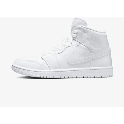 Nike Air Jordan 1 Mid Kobiety - biały/biały/biały Nike Air Jordan 1 Mid Kobiety - biały/biały/biały