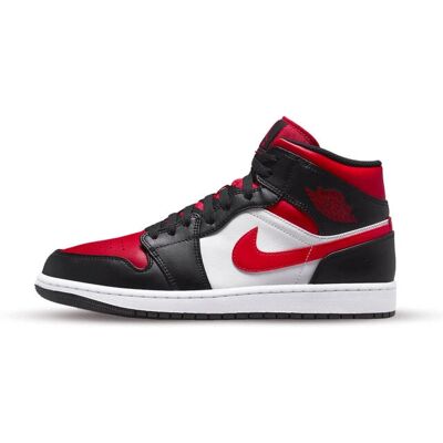 Nike Jordan 1 Mid Black Fire Red - Bred Toe Παπούτσια Nike Jordan 1 Mid Black Fire Red - Bred Toe Παπούτσια