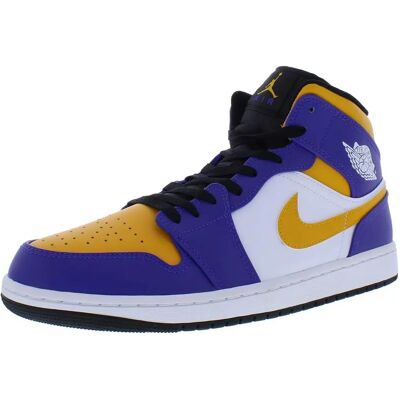 Nike Air Jordan 1 Los Angeles Lakers - Schuhe, Lila/Gelb/Weiß Nike Air Jordan 1 Los Angeles Lakers - Schuhe, Lila/Gelb/Weiß