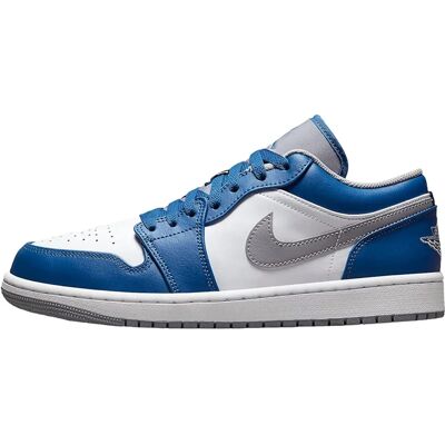 Nike Jordan 1 Low True Blue - Blå, Læder, Low-Top - Sko Nike Jordan 1 Low True Blue - Blå, Læder, Low-Top - Sko