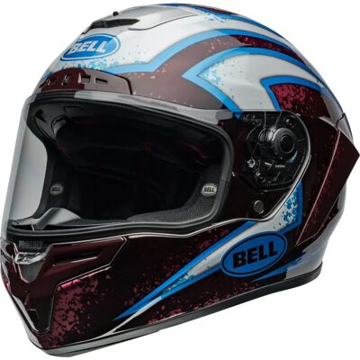 Bell Race Star DLX Flex Xenon - Casco in fibra di carbonio, M, Rosso Blu Argento Bell Race Star DLX Flex Xenon - Casco in fibra di carbonio, M, Rosso Blu Argento