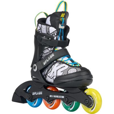 K2 Rollschuhe - Splash - Schwarz/Multicolor/Weiß - Verstellbare Größe K2 Rollschuhe - Splash - Schwarz/Multicolor/Weiß - Verstellbare Größe