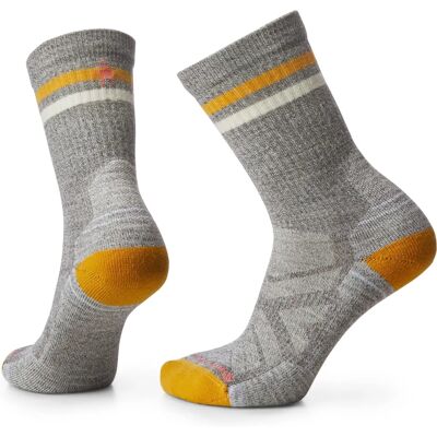 Smartwool Vrouwen Performance Hike Light Cushion Tube Stripe Crew Sokken - grijs/geel Smartwool Vrouwen Performance Hike Light Cushion Tube Stripe Crew Sokken - grijs/geel
