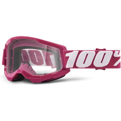 Gafas de Motocross Claras 100% Strata 2 - Unisex Blanco Rosa Gafas de Motocross Claras 100% Strata 2 - Unisex Blanco Rosa