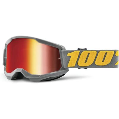 100% Strata 2 Chrome Motocross Brille - Grau Orange - Unisex 100% Strata 2 Chrome Motocross Brille - Grau Orange - Unisex