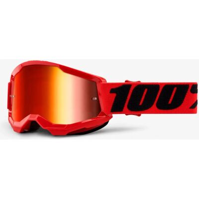 Gafas de Motocross 100% Strata 2 Juventud Lente Espejo Rojo - Gafas Gafas de Motocross 100% Strata 2 Juventud Lente Espejo Rojo - Gafas