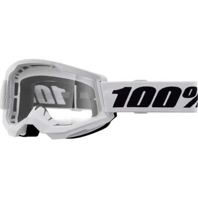 100% Strata 2 Fehér Motokross szemüveg - Átlátszó lencse 100% Strata 2 Fehér Motokross szemüveg - Átlátszó lencse