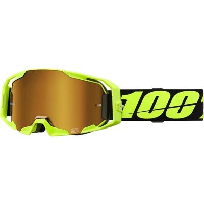 Occhiali Cross Neon Giallo 100% Armatic - Motocross Occhiali Cross Neon Giallo 100% Armatic - Motocross