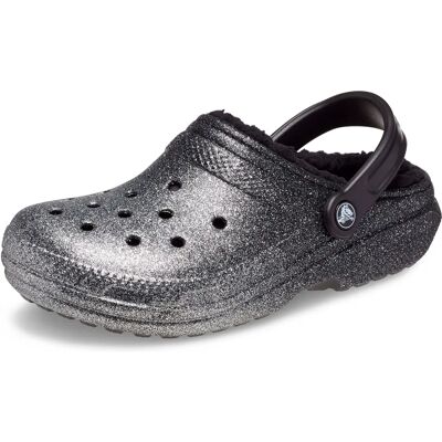 Crocs Classic Glitter Lined Clog - schwarz/silber Crocs Classic Glitter Lined Clog - schwarz/silber