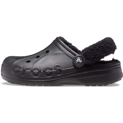 Crocs Baya Lined Fuzz Strap Clogs - Unisex Winter Black Crocs Baya Lined Fuzz Strap Clogs - Unisex Winter Black