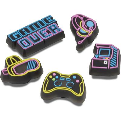 Crocs Jibbitz Neon Ljusande Gamer - 5-pack - Skodekoration Crocs Jibbitz Neon Ljusande Gamer - 5-pack - Skodekoration